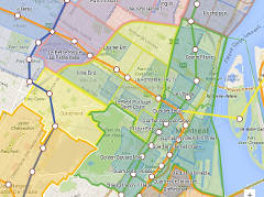 Carte des arrondissements et quartiers de Montréal
