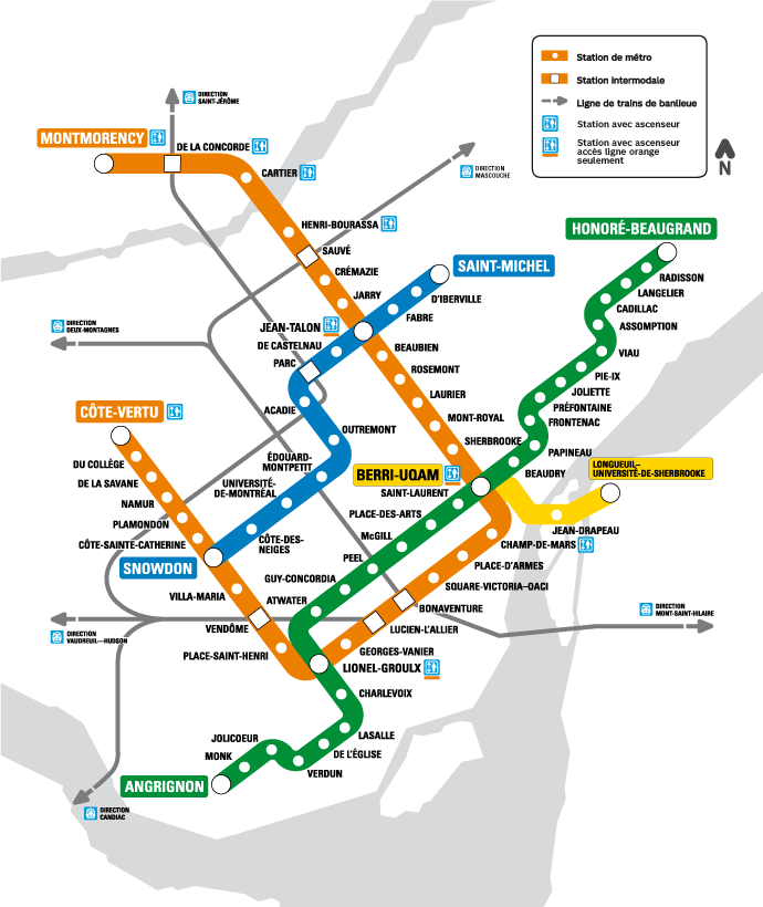 Plan du métro de Montréal