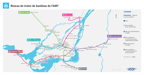 Plan du réseau de trains de banlieue (Montréal)