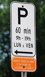 Exemple de restriction de stationnement (source: Ville de Québec)