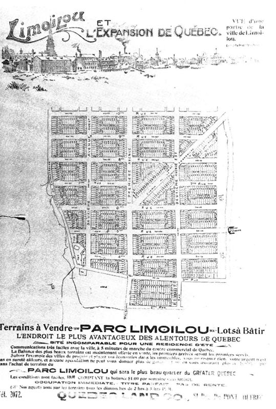 Limoilou et l'Expansion de Québec - Affiche du promoteur Quebec Land Co. (année inconnue)