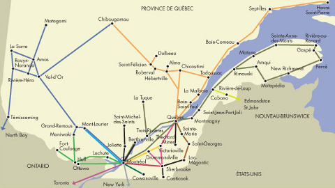 Le réseau québécois de transport interurbain